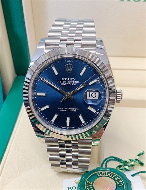 rolex datejust with deep blue dial|Rolex blue dial Datejust price.